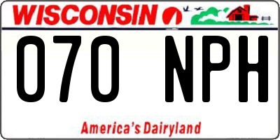 WI license plate 070NPH
