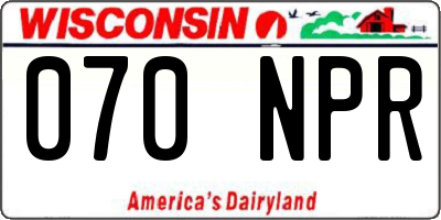 WI license plate 070NPR