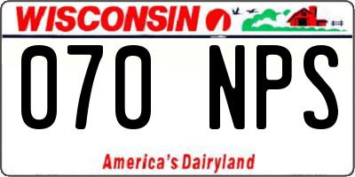 WI license plate 070NPS