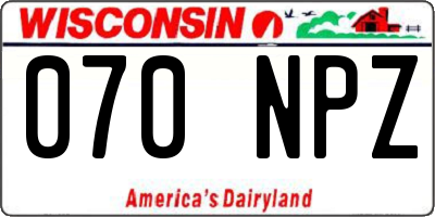 WI license plate 070NPZ