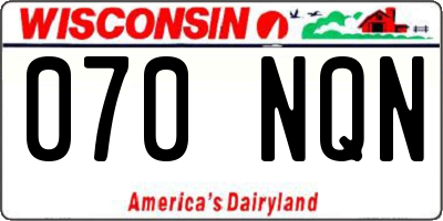WI license plate 070NQN