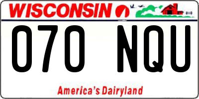 WI license plate 070NQU