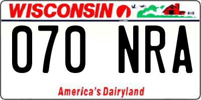 WI license plate 070NRA