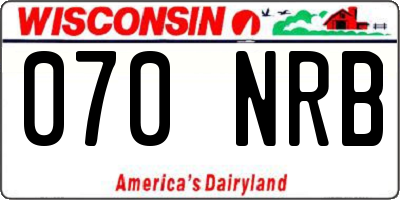WI license plate 070NRB