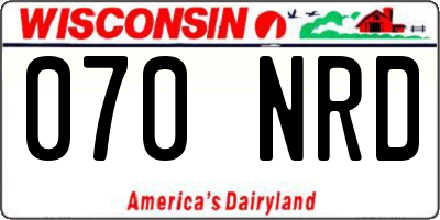 WI license plate 070NRD