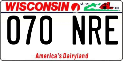 WI license plate 070NRE