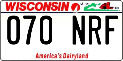 WI license plate 070NRF