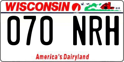 WI license plate 070NRH