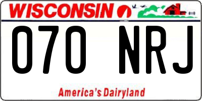 WI license plate 070NRJ