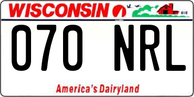WI license plate 070NRL