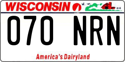 WI license plate 070NRN