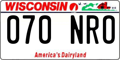 WI license plate 070NRO