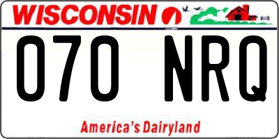 WI license plate 070NRQ