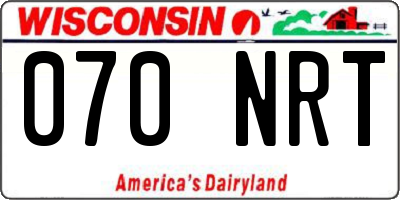 WI license plate 070NRT