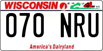 WI license plate 070NRU