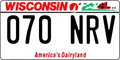 WI license plate 070NRV