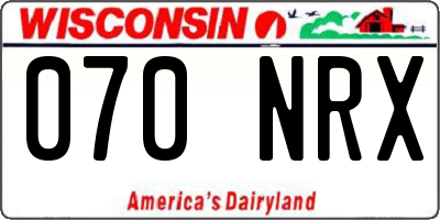 WI license plate 070NRX