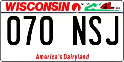 WI license plate 070NSJ