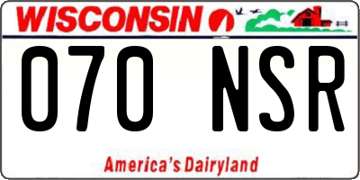 WI license plate 070NSR