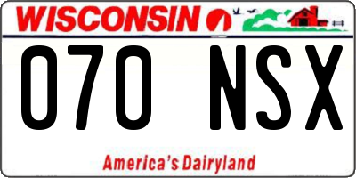 WI license plate 070NSX