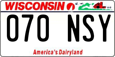 WI license plate 070NSY
