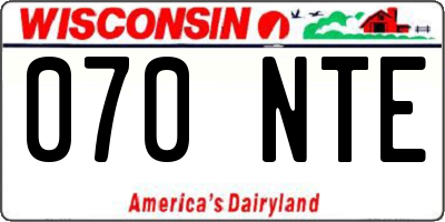 WI license plate 070NTE