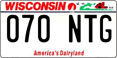 WI license plate 070NTG
