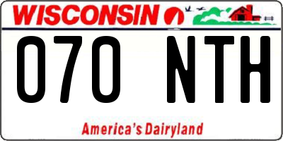 WI license plate 070NTH