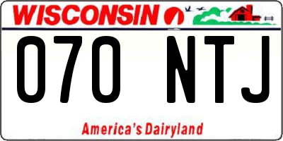 WI license plate 070NTJ