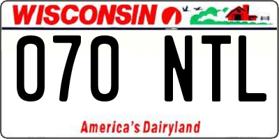 WI license plate 070NTL