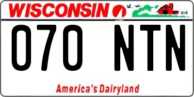 WI license plate 070NTN