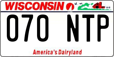 WI license plate 070NTP