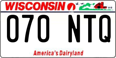 WI license plate 070NTQ