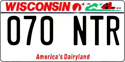 WI license plate 070NTR