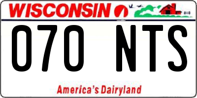 WI license plate 070NTS