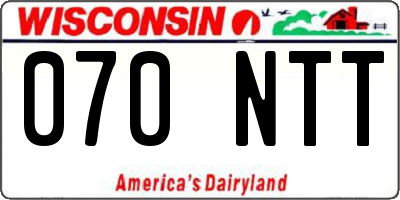 WI license plate 070NTT