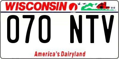 WI license plate 070NTV
