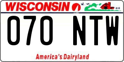 WI license plate 070NTW