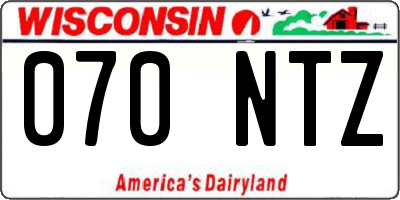 WI license plate 070NTZ
