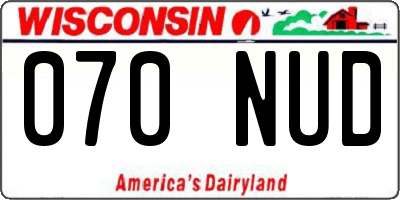 WI license plate 070NUD