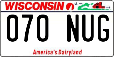 WI license plate 070NUG
