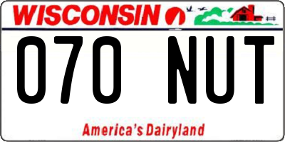 WI license plate 070NUT