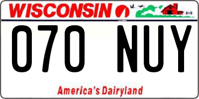WI license plate 070NUY