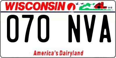 WI license plate 070NVA