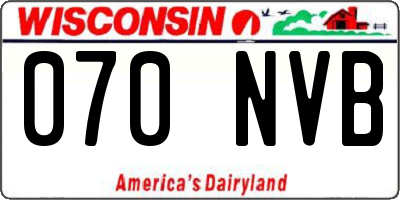 WI license plate 070NVB