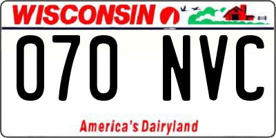 WI license plate 070NVC