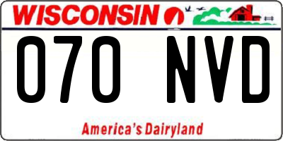 WI license plate 070NVD