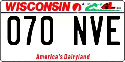 WI license plate 070NVE