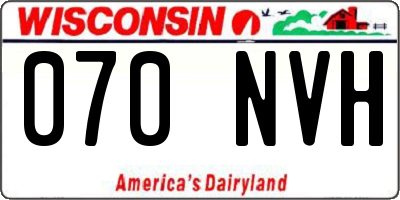WI license plate 070NVH