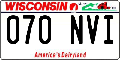 WI license plate 070NVI